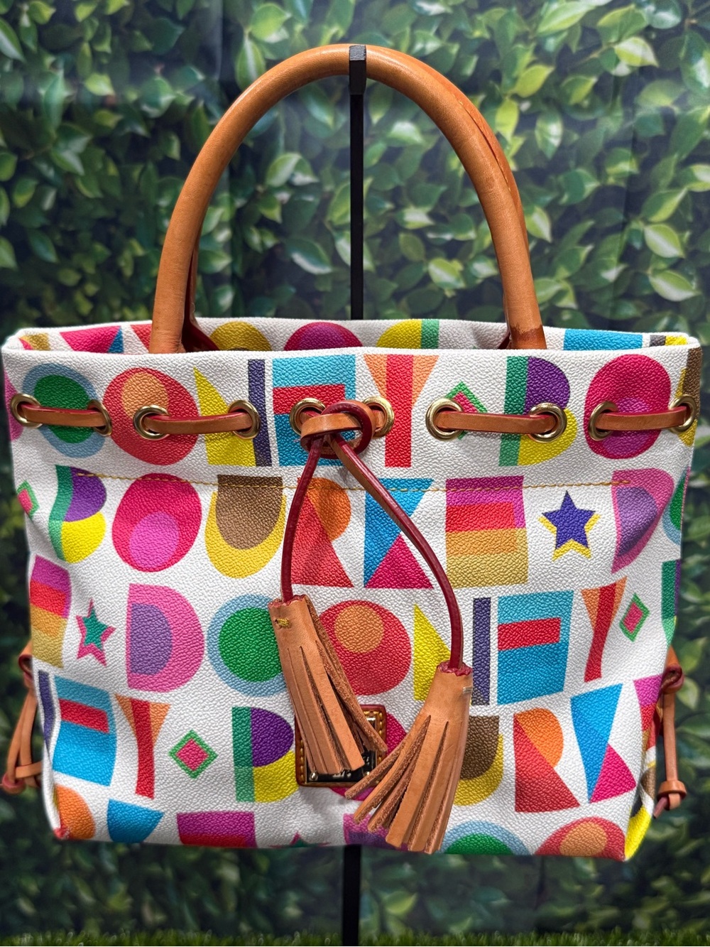 Dooney & Bourke Art Deco Small Tassel Tote Detachable Strap